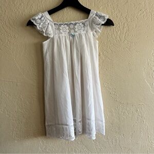 Vintage Handmade Charming White Lace Kids Dress